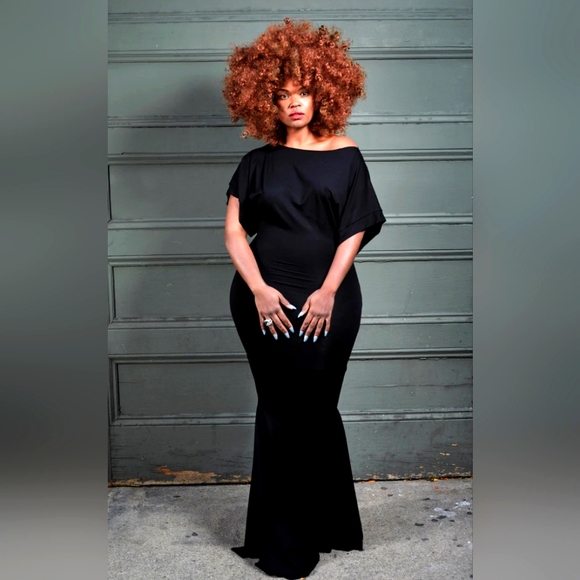 Whitney Mero Dresses & Skirts - NWT Whitney Mero Onion Batwing, Fishtail, Black Body Con Maxi Dress large 1x 2x